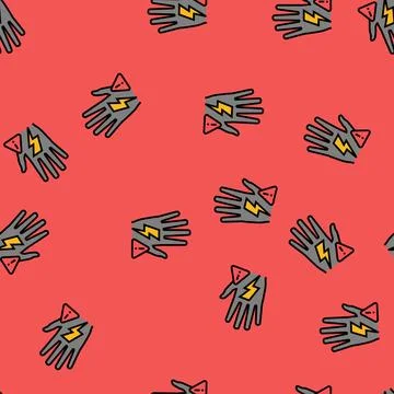 Beware electricity vector seamless pattern Stock Illustration