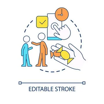 Beware of friendly strangers on internet concept icon Stock Illustration