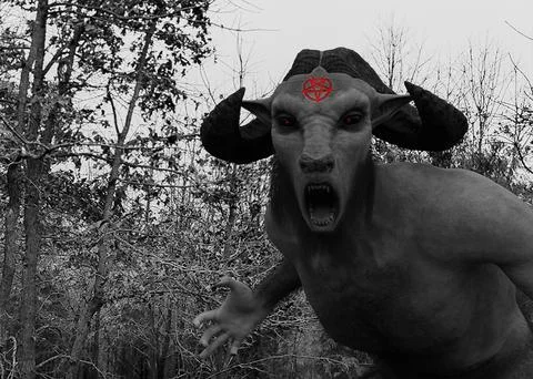 Beware the Goatman Stock Illustration