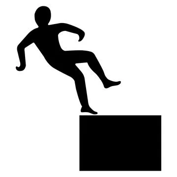 Beware High Level Drop Symbol Sign Isolate On White Background,Vector Illustr Stock Illustration