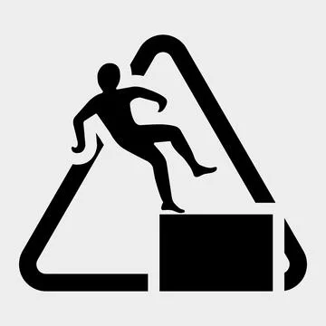 Beware High Level Drop Symbol Sign Isolate On White Background,Vector Illus.. Stock Illustration