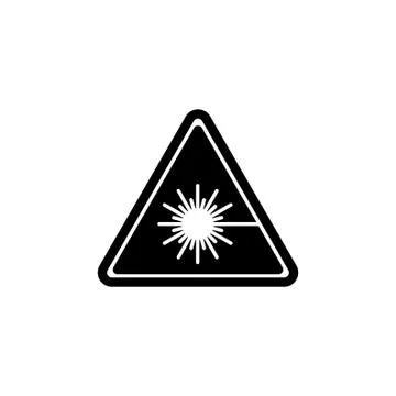 Beware Laser Beam, Warning Radiation Ray Flat Vector Icon Stock Illustration
