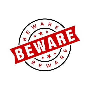 Beware Letter Rubber Stamp Template Design Stock Illustration