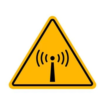 Beware Non ionizing radiation icon vector for graphic design, logo, website.. Stock Illustration