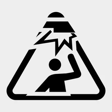 Beware Overhead Obstacles Symbol Isolate On White Background,Vector Illustr.. Stock Illustration