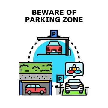Beware of parking zone vector illustration concept 库存插图