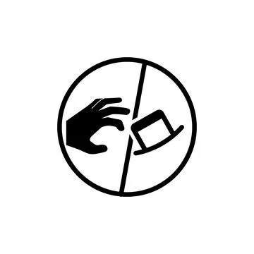 Beware of pickpockets hand stealing phone in pocket icon sign Stock Illustration