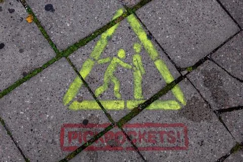 Beware of the pickpockets Stock Photos