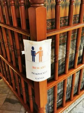 Beware pickpockets sign Stock Photos