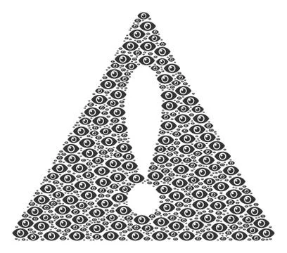Beware Sign Pattern of Eye Icons 库存插图