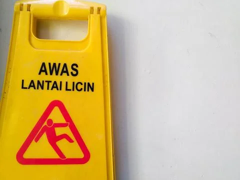 Beware of Slippery Danger Stock Photos