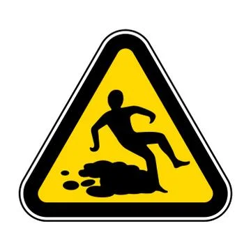 Beware Slippery Surface Symbol Isolate On White Background,Vector Illustratio Stock Illustration