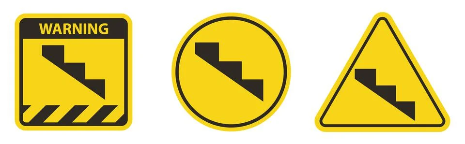 Beware Slope Step Symbol Isolate On White Background,Vector Illustration EPS. Stock Illustration