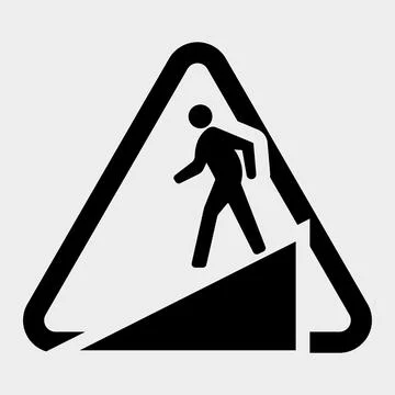 Beware Slope Symbol Sign Isolate On White Background,Vector Illustration EPS. Stock Illustration
