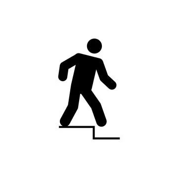 Beware of the step warning sign icon Illustrazione stock