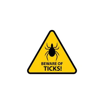 Beware of ticks warning mite sign design vector illustration isolated. Illustration