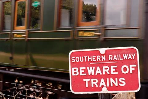 Beware of Trains Stock Photos