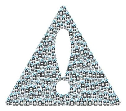 Beware Triangle Sign Collage of Death Skull Tag Items Illustrazione stock