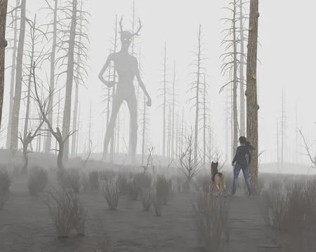 Beware the Woods in Winter Stock Illustration