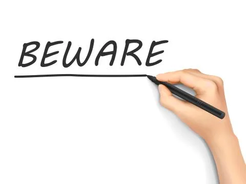 Beware word written by hand Illustrazione stock