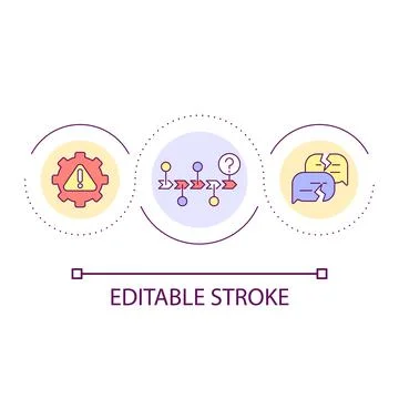 Beware for wrong direction loop concept icon Stock Illustration