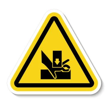 Beware You Hand When Using Silkscreen Symbol Sign Isolate On White Background Illustrazione stock