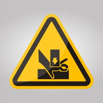 Beware You Hand When Using Silkscreen Symbol Sign Isolate On White Background Illustrazione stock
