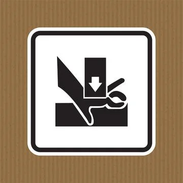 Beware You Hand When Using Silkscreen Symbol Sign Isolate On White Background Stock Illustration
