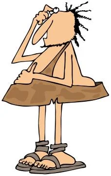 Bewildered caveman Stock Illustration