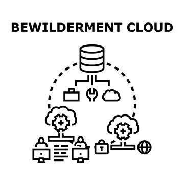 Bewilderment cloud offering data management solutions 库存插图