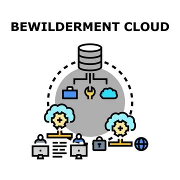 Bewilderment cloud offering data management solutions 库存插图
