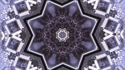Bewitching glowing lights kaleidoscopic microchip background. Stock Footage 246954155