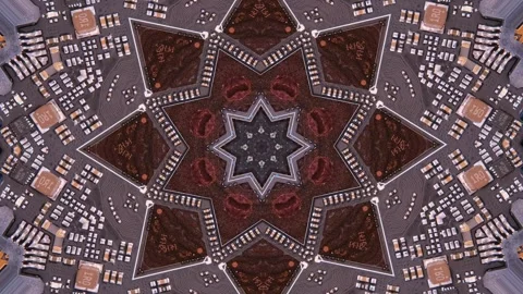 Bewitching microcircuits kaleidoscope effect, microchip. Stock Footage 246951225