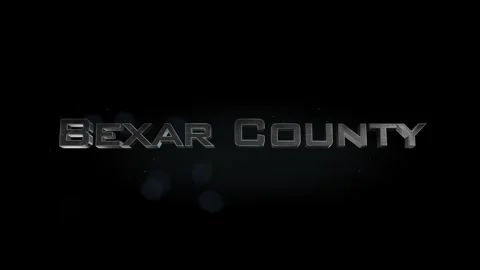 Bexar County 3D title metal text on black alpha channel background Stock Footage 259074656