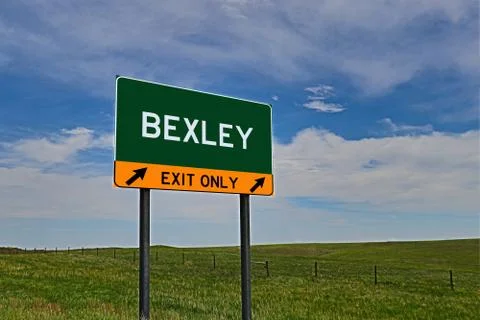 BEXLEY US Highway Exit Only Sign Stock Photos