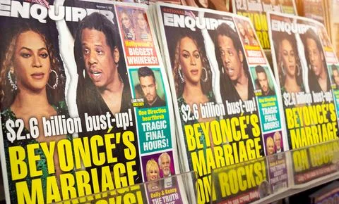 Beyoncé Knowles Carter and Jay-Z on National Enquirer cover Fotos Stock