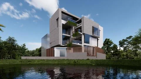 Beyond Boundaries Pushing the Limits of Modern Exterior Design Stock-Illustration