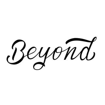 Beyond - brush script hand lettering isolated on white background 스톡 일러스트