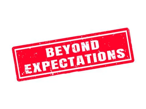 Beyond expectations red stamp style Stock Illustration