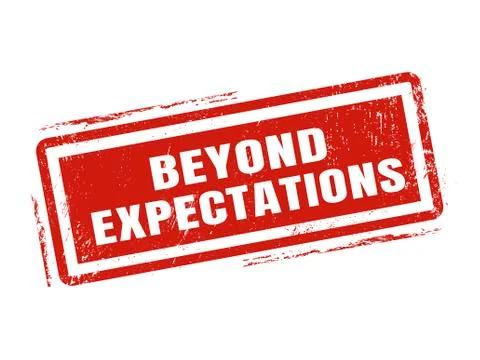 Beyond expectations red stamp style Illustrazione stock