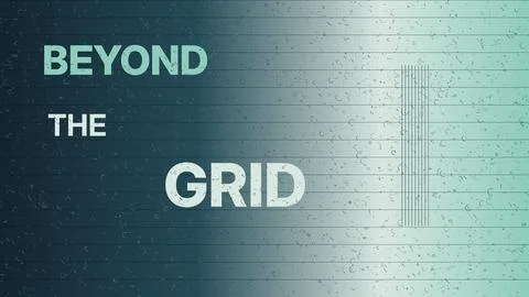 Beyond the Grid text design on textured concrete background with horizontal.. Stock Illustration