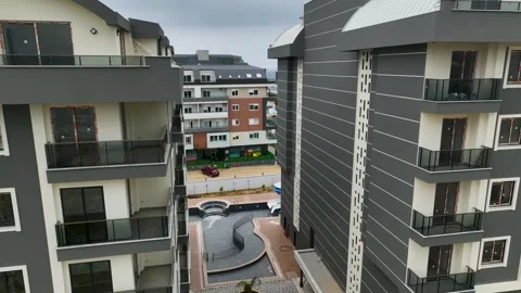 Beyond Ground Level: Aerial Exploration of Pool and Residential Projects Stock Footage 243187644