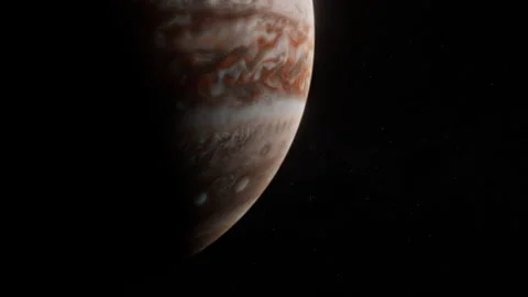 Beyond the Horizon - Epic Flybys of Jupiter - 4k Space Motion Background Stock Footage 242432033