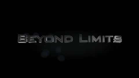 Beyond Limits title metal text on black alpha channel background Stock Footage 296260660