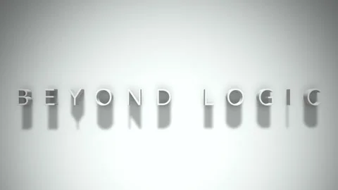 Beyond logic 3D title animation with shadows on a white background Stock Footage 297905274