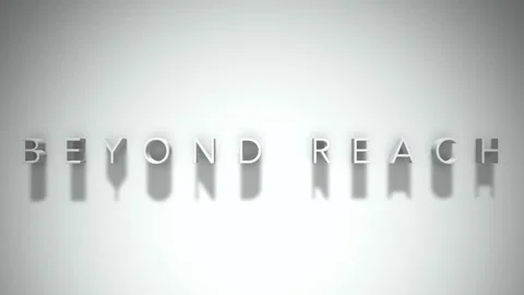 Beyond reach 3D title animation white text on a white background Stock Footage 299423485