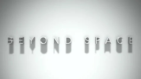 Beyond space 3D title animation white text on a white background Stock Footage 298895891