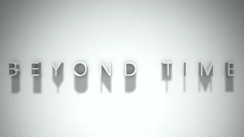 Beyond Time 3D title animation with shadows on a white background Vídeo Stock 296615712