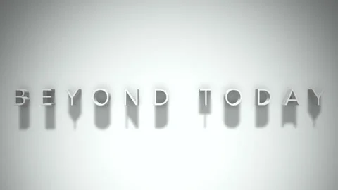 Beyond today  3D title animation white text on a white background Stock Footage 299635864