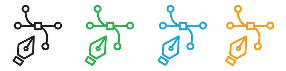 Bezier icon line art vector Stock Illustration